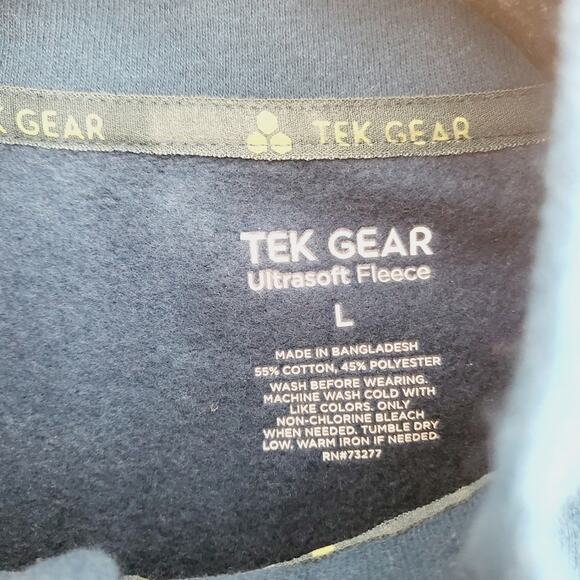 L New Tek Gear fleece pullover zippered front pocket - Picture 3 of 3